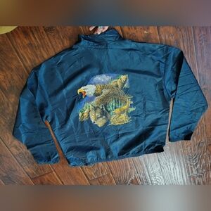 Vintage 90s Wildlife quarter zip windbreaker jacket Size XL-XXL